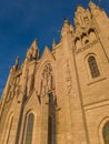 The facade of the beautiful Catalan Cathedral in Barcelona