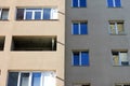 Facade of a beautiful multi-storey modern building with windows and balconies close-up Royalty Free Stock Photo