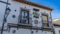 Facade with beautiful ornamentation in the Albaicin neighborhood, in Granada, Spain.