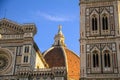 Facade and bell tower of the Cathedral Santa Maria del Fiore, The Dome in Florence Royalty Free Stock Photo