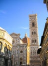 Facade and bell tower of the Cathedral Santa Maria del Fiore, The Dome in Florence Royalty Free Stock Photo