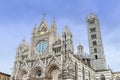 Facade and bell tower of the cathedral of Siena