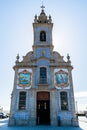 Facade and bell tower of the neoclassical parish church of Mar, SÃÂ£o Bartolomeu - Esposende PORTUGAL