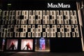 Facade of big MaxMara store at night