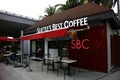 Facade of a branch of a popular coffee place in the premises of an airport in Manila, Philippines