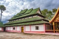 Facade of a Buddhist temple in Muang Sing, Luang Nam Tha province, Laos