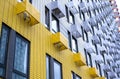 Facade of a building with air conditioning ducts Royalty Free Stock Photo