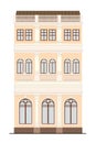 Facade building. Architecture house of a classical. Vector illustration in flat design. Royalty Free Stock Photo