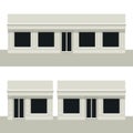 Facade building. Front of house. Template for outdoor advertising. Vector detailed illustration. Isolated on white background.