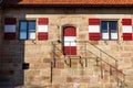 Facade of the building in the Imperial Castle. Nuremberg, Bavaria, Germany