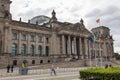 The facade of Bundestag/Reichstag Parliament Building in Berlin, Germany. Royalty Free Stock Photo