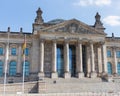 The facade of Bundestag/Reichstag Parliament Building in Berlin, Germany. Royalty Free Stock Photo