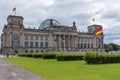 The facade of Bundestag/Reichstag Parliament Building in Berlin, Germany. Royalty Free Stock Photo