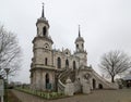 Facade of the Bykovo neo-Gothic Church, Russia