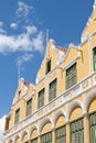 Facade of Caribbean Dutch Colonial Building Royalty Free Stock Photo