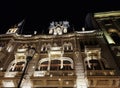 The facade of the Carul cu Bere restaurant building - upper part