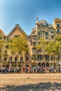 Facade of Casa Batllo and Casa Amatller, Barcelona, Catalonia, S Royalty Free Stock Photo