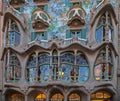 Facade of Casa Batllo designed by Antoni Gaudi, Barcelona, Catalonia, Spain