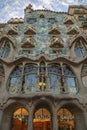 Facade of Casa Batllo designed by Antoni Gaudi, Barcelona, Catalonia, Spain