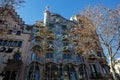 The facade of the Casa Battlo (house of bones) designed by Antoni Gaudi, Barcelona. Royalty Free Stock Photo