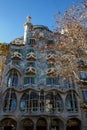 The facade of the Casa Battlo (house of bones) designed by Antoni Gaudi, Barcelona. Royalty Free Stock Photo