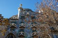 The facade of the Casa Battlo (house of bones) designed by Antoni Gaudi, Barcelona. Royalty Free Stock Photo