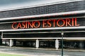 Facade of Casino Estoril in Estoril, Portugal which is closed due to the Coronavirus Covid-19 epidemic Royalty Free Stock Photo