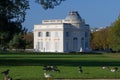 The facade of the castle in the Bagatelle park. This small castle was built in 1777 in neo-palladian style.Paris. Royalty Free Stock Photo