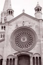 Facade of Cathedral Church, Modena Royalty Free Stock Photo