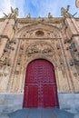 Facade of the Cathedral of the city of Salamanca, in Spain. Royalty Free Stock Photo