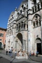 Facade of the Cathedral of Ferrara. Italy