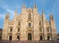 Facade of the Cathedral of the Nativity of the Virgin Mary Duomo di Milano. Italy