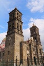 Facade of the cathedral in puebla city, mexico I Royalty Free Stock Photo