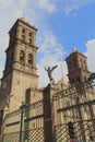 Facade of the cathedral in puebla city, mexico II Royalty Free Stock Photo