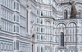 Facade of cathedral Santa Maria del Fiore in Florence, Tuscany Italy Royalty Free Stock Photo