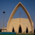 Facade of Cathedrale Notre-Dame de la Paix aka Cathedral Of Our Lady of peace in NDjamena, Chad