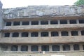 The facade of Cave No 12, Ellora Caves, India