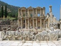 Ancient Celsus Library at Ephesus Ancient city, near Selcuk, Izmir province in Turkey Royalty Free Stock Photo