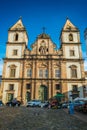 Facade of the Church and Convent of San Francisco in the Pelourinho region in Salvador, Brazil Royalty Free Stock Photo