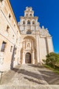 Facade of church in Monastery of Santa Maria de la Vid vertical Royalty Free Stock Photo