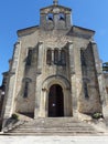 Facade of the church Notre Dame de la Paix in SorÃÂ¨ze in France.