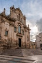 Facade of church Saint Francis of Assisi in downtown Matera, Italy Royalty Free Stock Photo