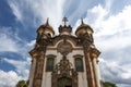 Facade of the church of Saint Francis of Assisi, Ouro Preto, Minas Gerais, Brazil Royalty Free Stock Photo