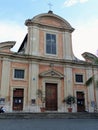 Facade of the church of Saint Francis a Ripa in the Tratevere district to Rome in Italy.