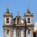 Facade of Church of Saint Ildefonso in Porto