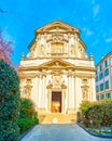 Facade of Church of San Giuseppe in Brera district of Milan, Italy Royalty Free Stock Photo