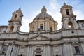 Facade of the Church of Sant`Agnese in Agone. Piazza Navona, Rome Royalty Free Stock Photo