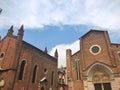 Facade of the church of Santa Anastasia, Verona, Italy. Royalty Free Stock Photo