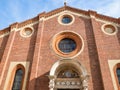 Facade of Church Santa Maria delle Grazie in Milan Royalty Free Stock Photo