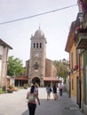Facade of the Church of Santa MarÃÂ­a Parish Of Luanco, Historic Artistic Monument Building in the 17th century. July 8, 2010.
